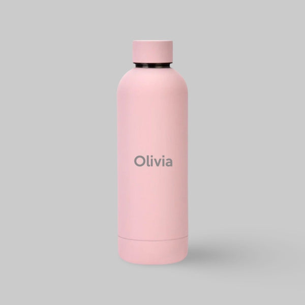 Personalised Water / Drink Bottle in Pale Pink - PRE ORDER