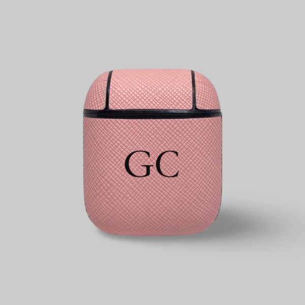 Personalised AirPods 1/2 Case in Rose Pink Vegan Leather