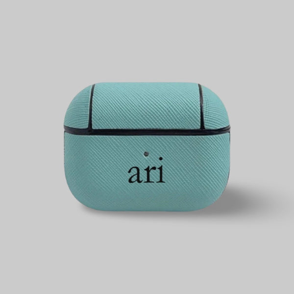 Personalised AirPods Pro Gen 1/2 Case in Light Blue Saffiano Leather