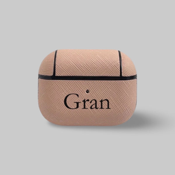 Personalised AirPods Pro Gen 1/2 Case in Pale Pink Saffiano Leather