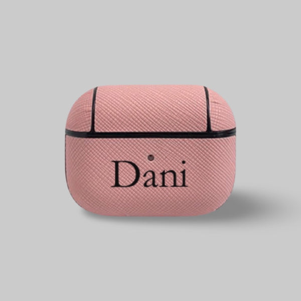 Personalised AirPods Pro Gen 1/2 Case in Rose Pink Saffiano Leather