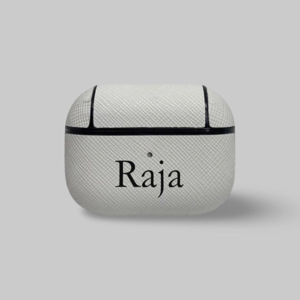 Personalised AirPods Pro Gen 1/2 Case in White Leather