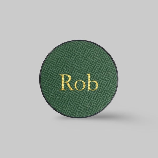 Personalised Pop Socket in Forest Green Leather