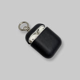 Personalised Black AirPods Case in Smooth Leather