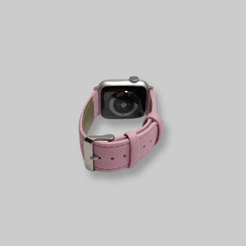 Personalised Apple Watch Strap in Macaron Pink Vegan Leather