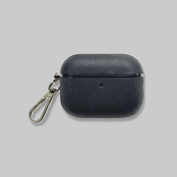 Personalised AirPods Pro Gen 3 Case in Black Saffiano Leather