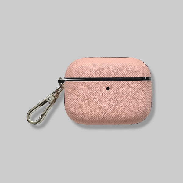 Personalised AirPods Pro Gen 3 Case in Rose Pink Saffiano Leather