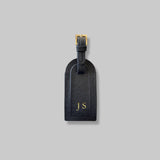 Luggage Tag in Black Saffiano Leather