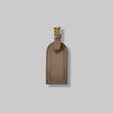 Luggage Tag in Taupe Saffiano Leather