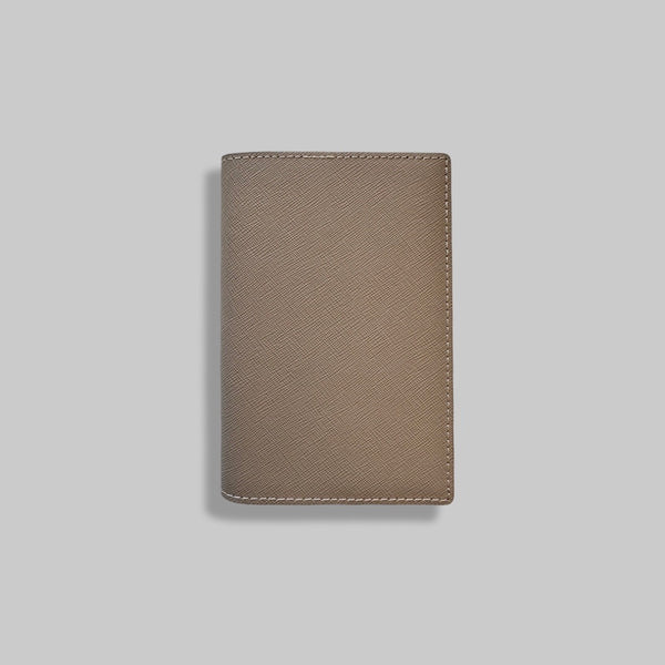 PASSPORT HOLDER IN TAUPE SAFFIANO LEATHER