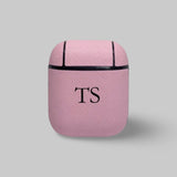 Personalised AirPods 1/2 Case in Macaron Pink Vegan Leather