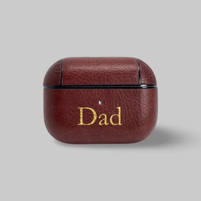 Personalised AirPods Pro Gen 1/2 Case in Dark Brown Smooth Vegan Leather