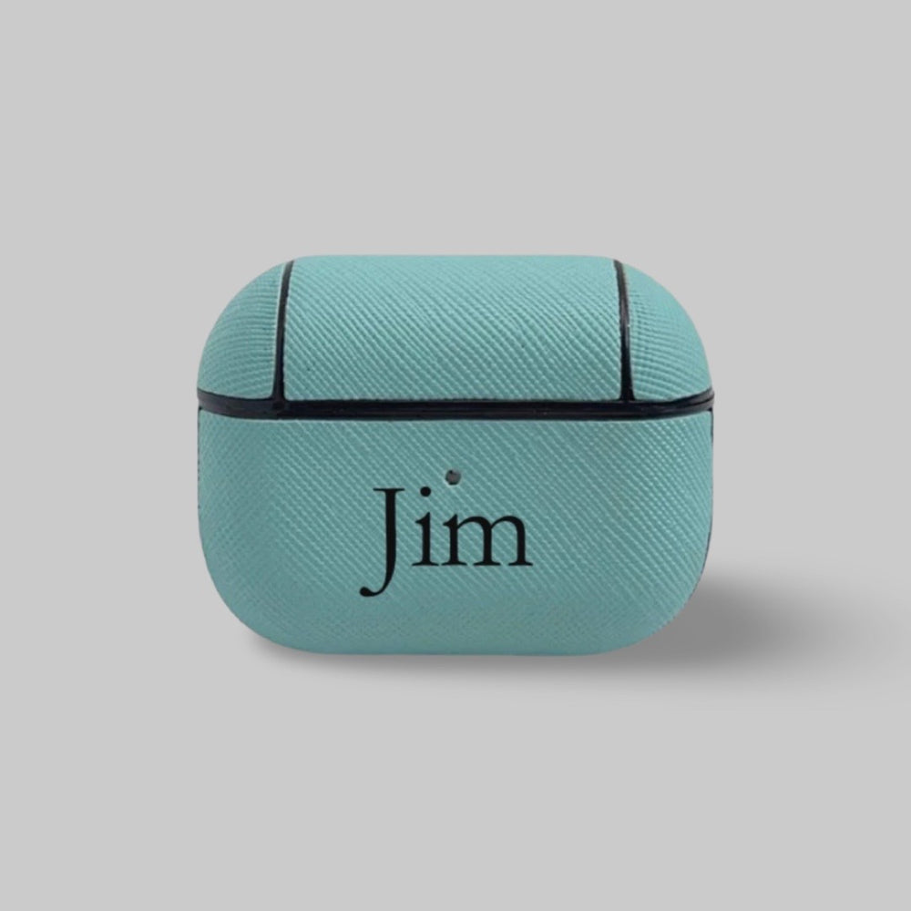 Personalised AirPods Pro Gen 1/2 Case in Light Blue Saffiano Vegan