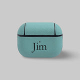 Personalised AirPods Pro Gen 1/2 Case in Light Blue Saffiano Vegan Leather