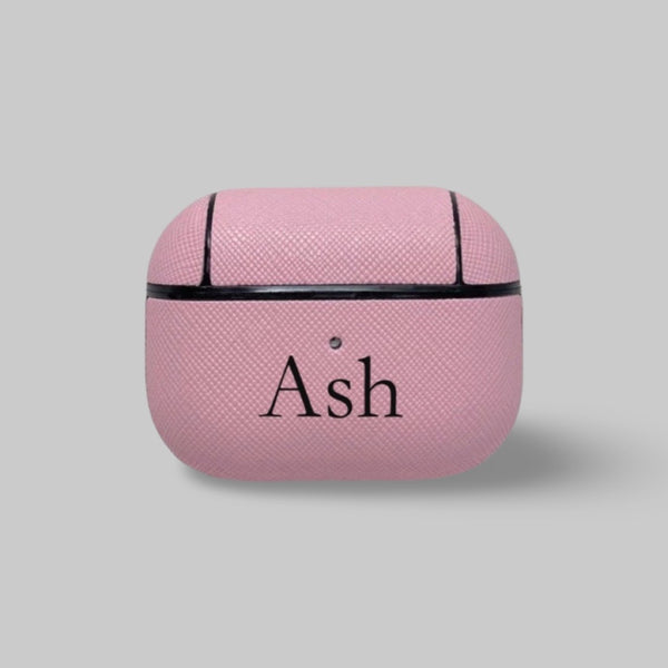 Personalised AirPods Pro Gen 1/2 Case in Macaron Pink Vegan Leather