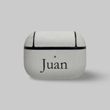 Personalised AirPods Pro Gen 1/2 Case in White Saffiano Vegan Leather