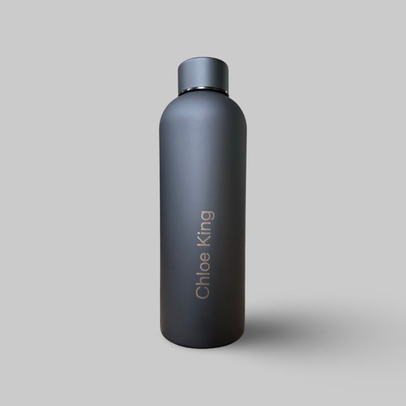 Personalised Water / Drink Bottle in Matte Black - IN STOCK