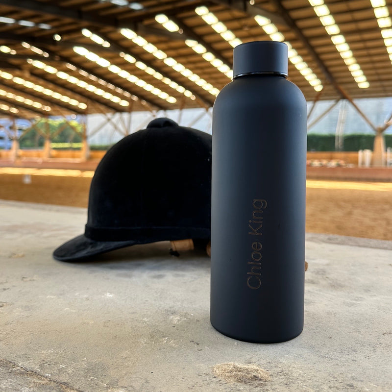 Personalised Water / Drink Bottle in Matte Black - IN STOCK