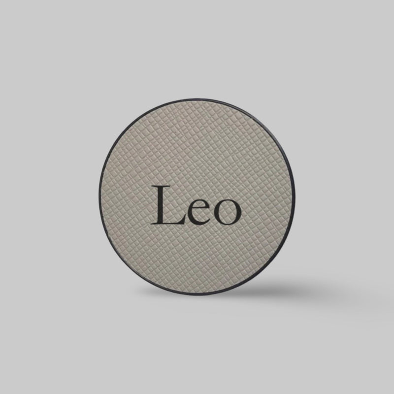 Personalised Pop Socket in Storm Grey Leather