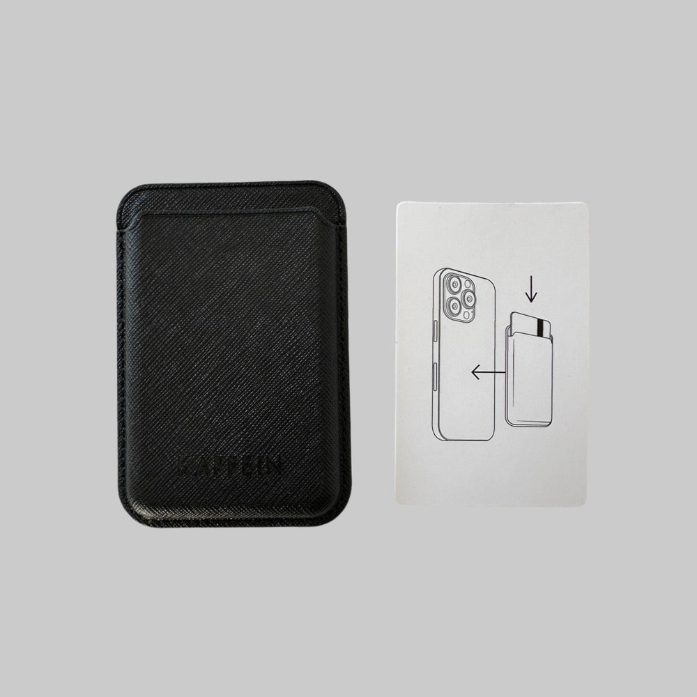 The MagSafe Leather Wallet in Black Saffiano Leather – Kaffein