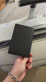 PASSPORT HOLDER IN BLACK SAFFIANO LEATHER