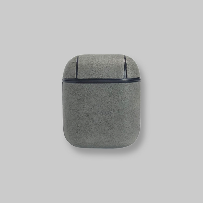 Personalised AirPods 1/2 Case in Stone Grey Vegan Leather