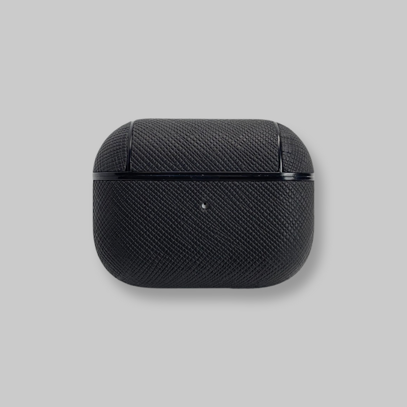 Personalised AirPods Pro Gen 1/2 Case in Black Saffiano Vegan Leather