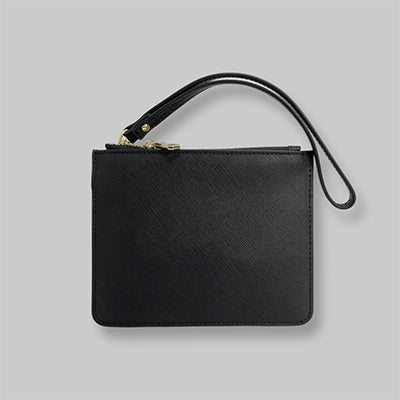Personalised Mini Pouch in Black with Detachable Wrist Strap