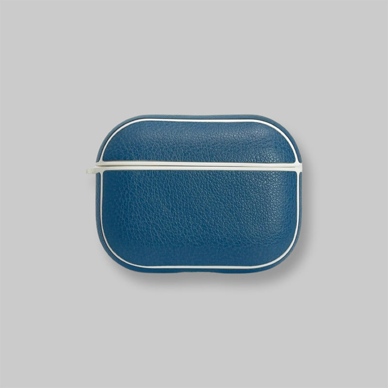 Personalised Sporty Blue AirPods Pro Gen 1/2 Case in Pebbled Leather