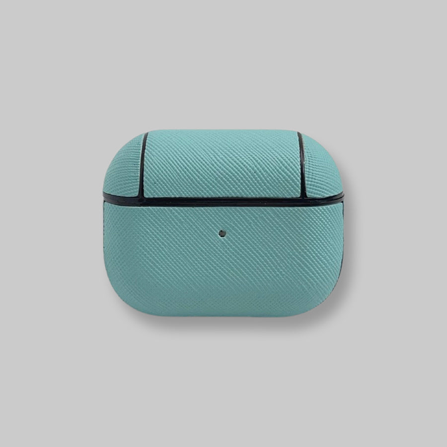 Personalised AirPods Pro Gen 1/2 Case in Light Blue Saffiano Leather ...