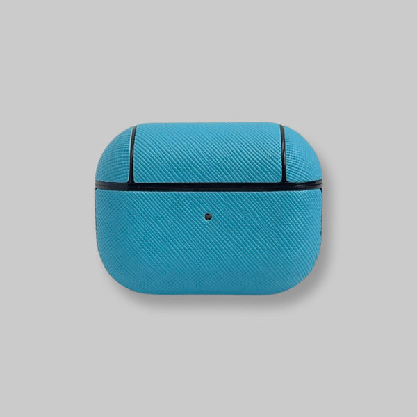 Personalised AirPods Pro Gen 1/2 Case in Sky Blue Saffiano Vegan Leather