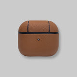 Personalised AirPods 3 Case in Caramel Brown Leather