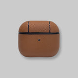 Personalised AirPods 3 Case in Caramel Brown Vegan Leather