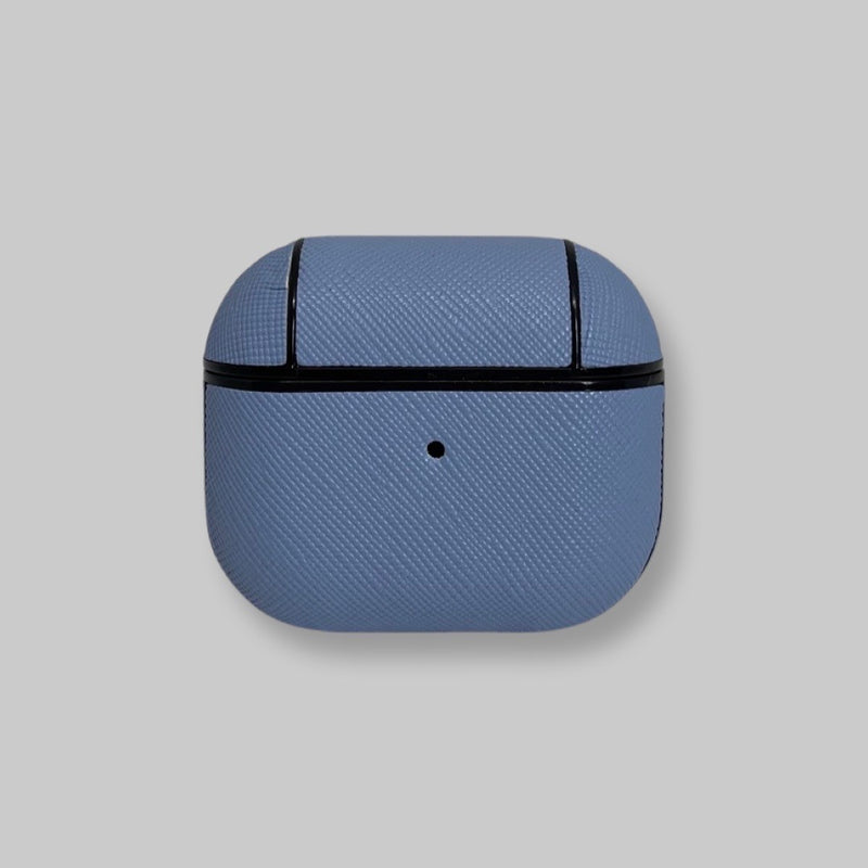 Personalised AirPods 3 Case in Hydrangea Blue Vegan Leather