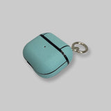 Personalised AirPods 3 Case in Light Blue Leather