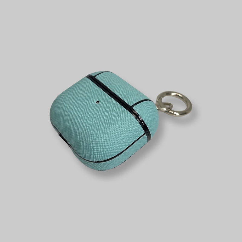 Personalised AirPods 3 Case in Light Blue Vegan Leather