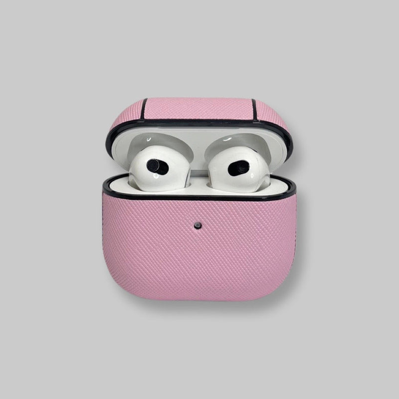 Personalised AirPods 3 Case in Macaron Pink Leather