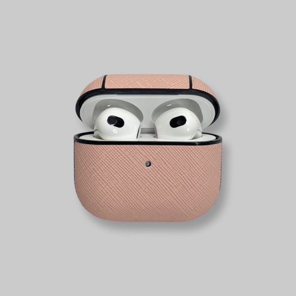 Personalised AirPods 3 Case in Pale Pink Vegan Leather