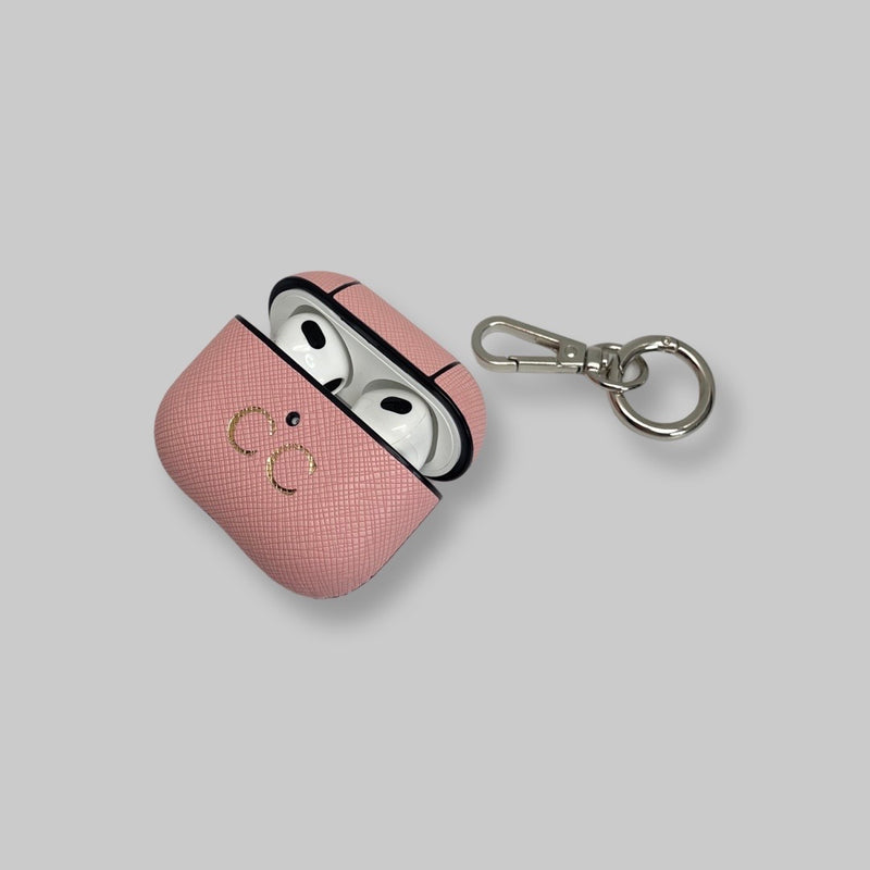 Personalised AirPods 3 Case in Rose Pink Leather