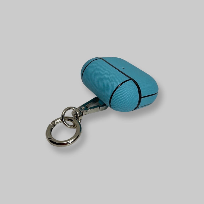 Personalised AirPods 3 Case in Sky Blue Leather