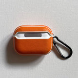 Personalised Sporty Orange AirPods Pro Case in Vegan Leather