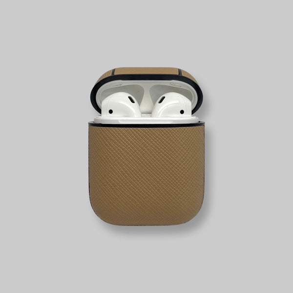 Personalised AirPods 1/2 Case in Latte Leather