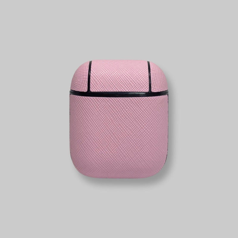 Personalised AirPods 1/2 Case in Macaron Pink Vegan Leather