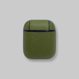 Personalised AirPods 1/2 Case in Matcha Green Tea Saffiano Vegan Leather