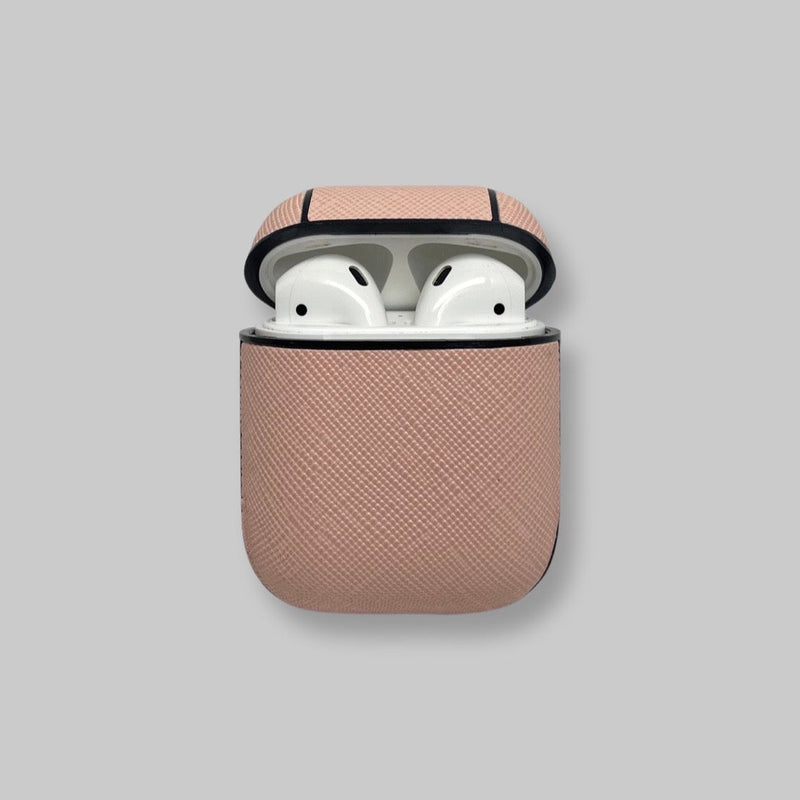 Personalised AirPods 1/2 Case in Pale Pink Leather