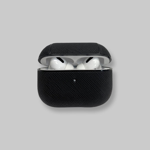 Personalised AirPods Pro Gen 1/2 Case in Black Saffiano Vegan Leather