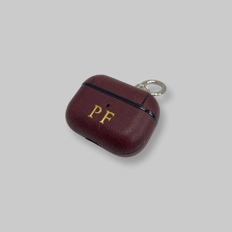 Personalised AirPods Pro Gen 1/2 Case in Dark Brown Pebbled Leather