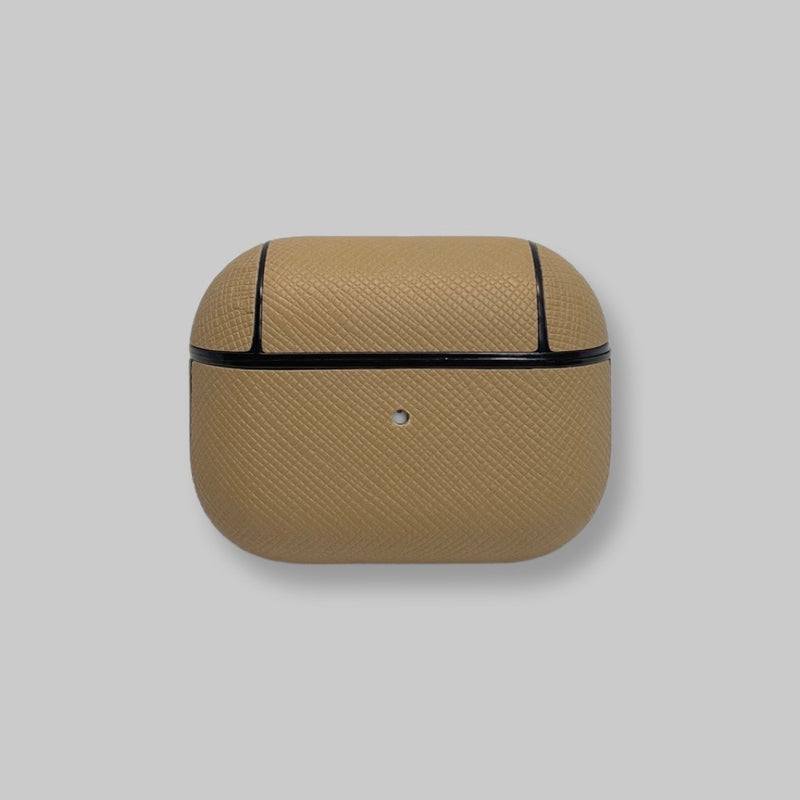 Personalised AirPods Pro Gen 1/2 Case in Latte Tan Saffiano Vegan Leather