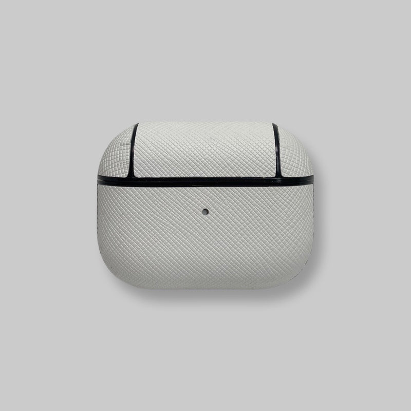 Personalised AirPods Pro Gen 1/2 Case in White Saffiano Vegan Leather