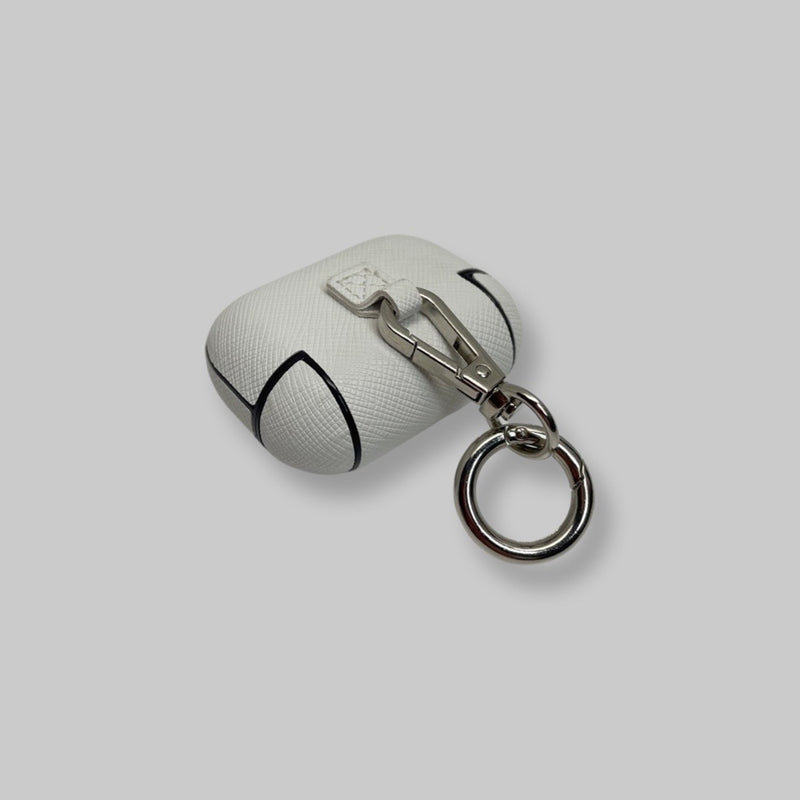 Personalised AirPods Pro Gen 1/2 Case in White Saffiano Vegan Leather